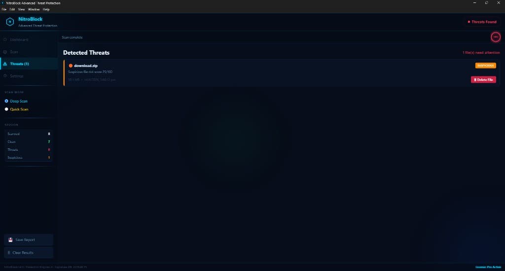 NitroBlock threats found list